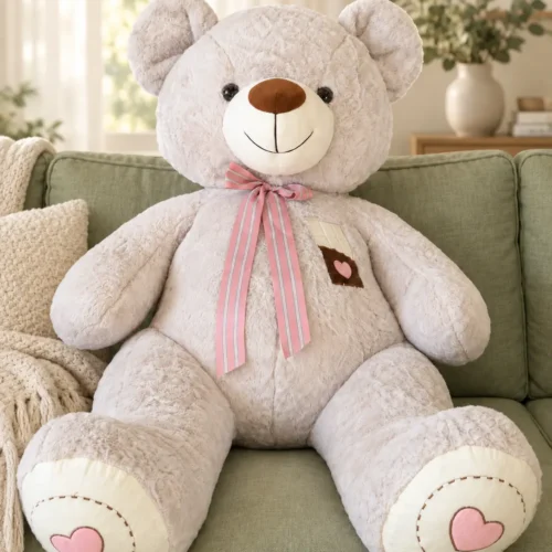 Oso de peluche Lazo Pata Bordada - Amorea