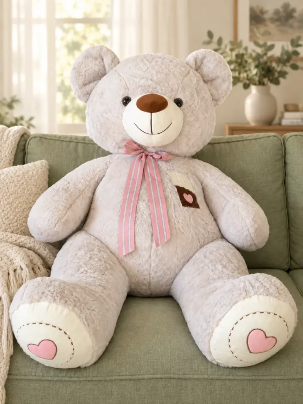 Oso de peluche Lazo Pata Bordada - Amorea
