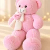 02-ficha-tres-cuartos Oso de peluche Lazo Love rosado, tamaño mediano - Amorea