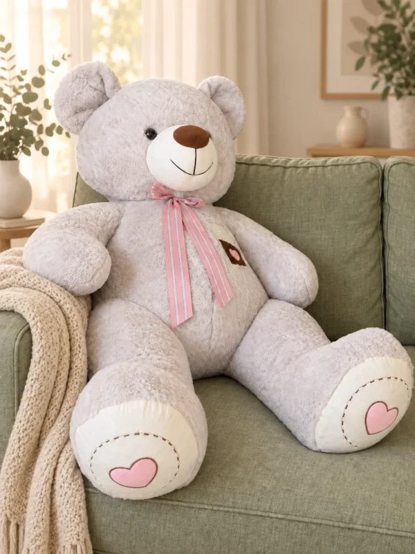 Oso de peluche Lazo Pata Bordada - Amorea