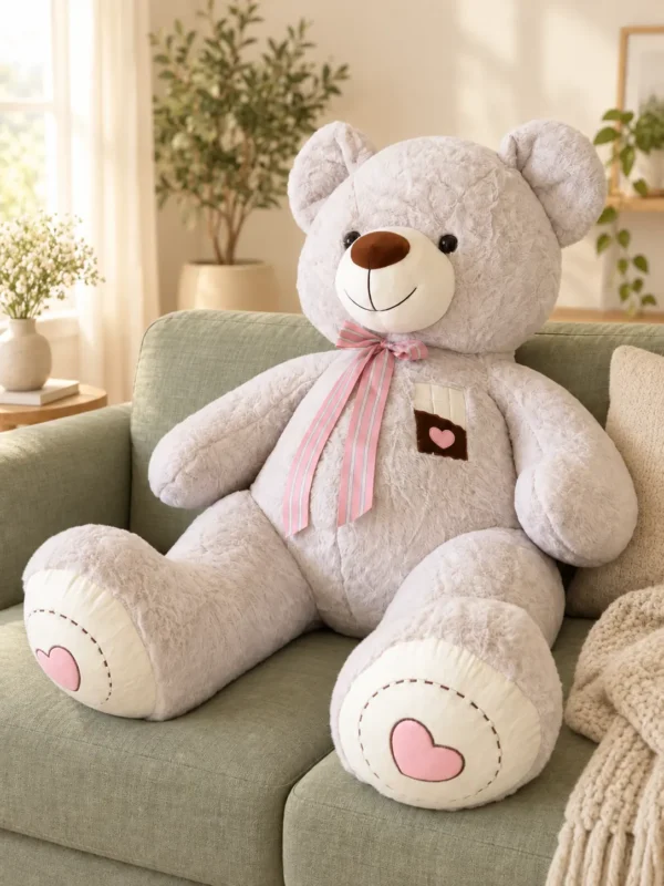 Oso de peluche Lazo Pata Bordada - Amorea