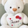 Oso de peluche Corazón Te Amo rosa bordada - Amorea