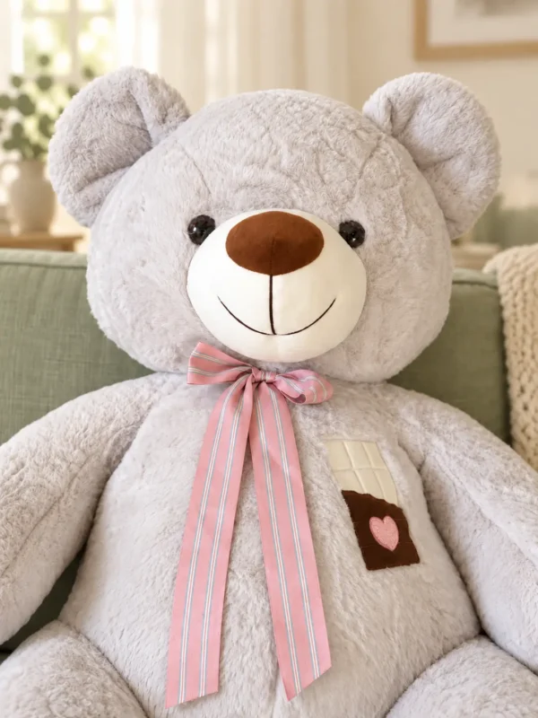 Oso de peluche Lazo Pata Bordada - Amorea