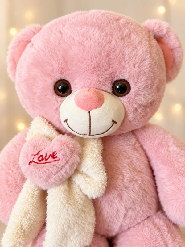 04-ficha-detalle Oso de peluche Lazo Love rosado, tamaño mediano - Amorea