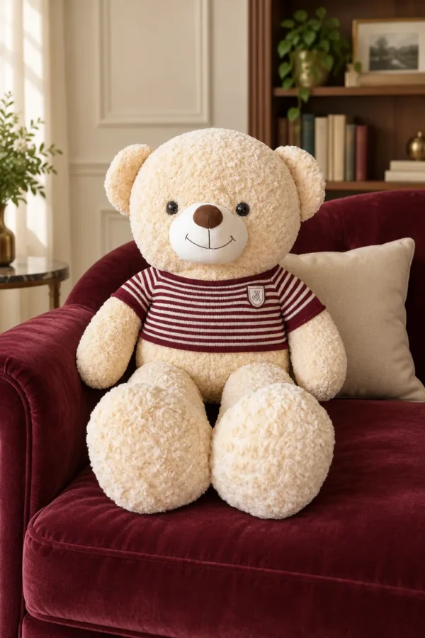 Oso de peluche con chompa a rayas - Amorea