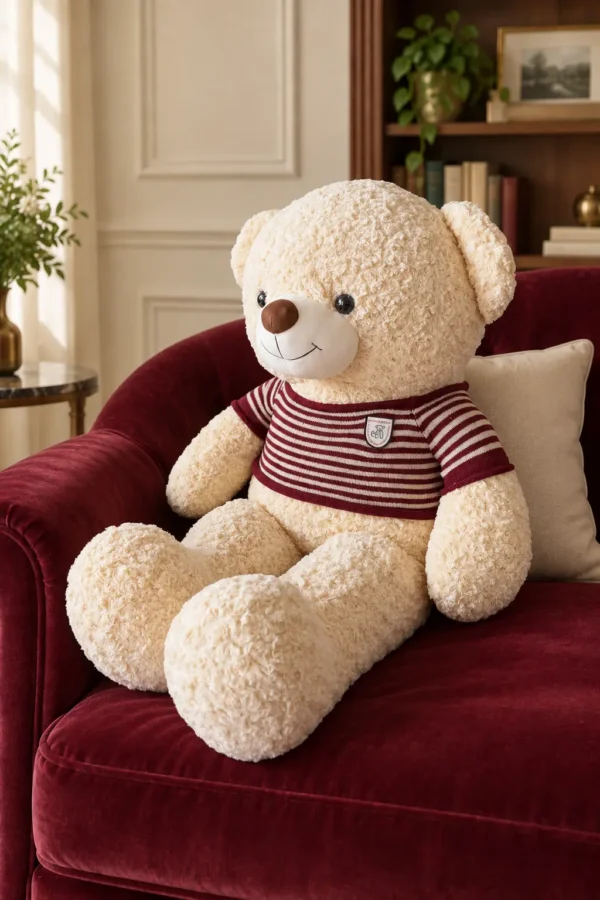 Oso de peluche con chompa a rayas - Amorea