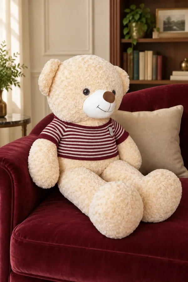 Oso de peluche con chompa a rayas - Amorea