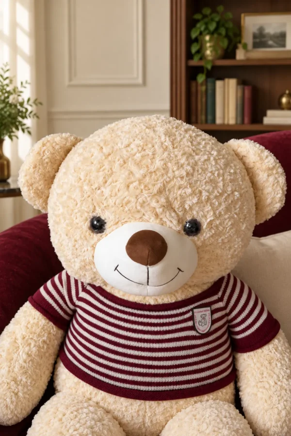 Oso de peluche con chompa a rayas - Amorea