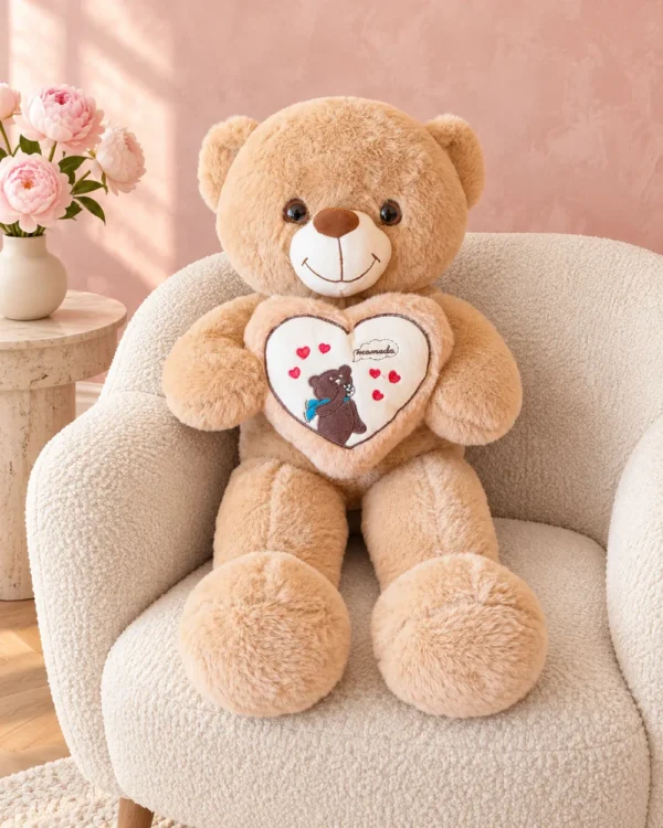 Oso corazón marrón