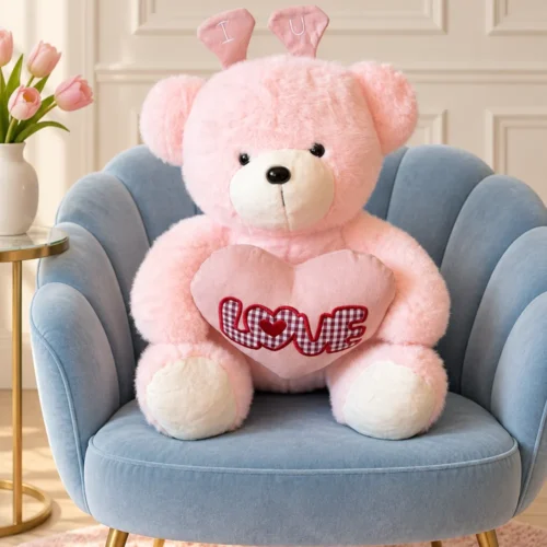 Oso sentado corazón love antenita