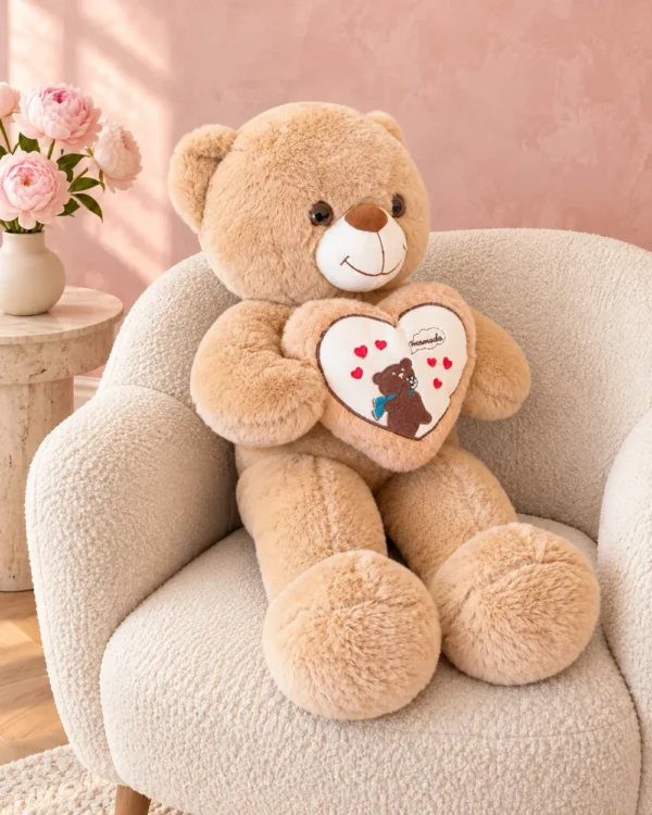 Oso corazón marrón