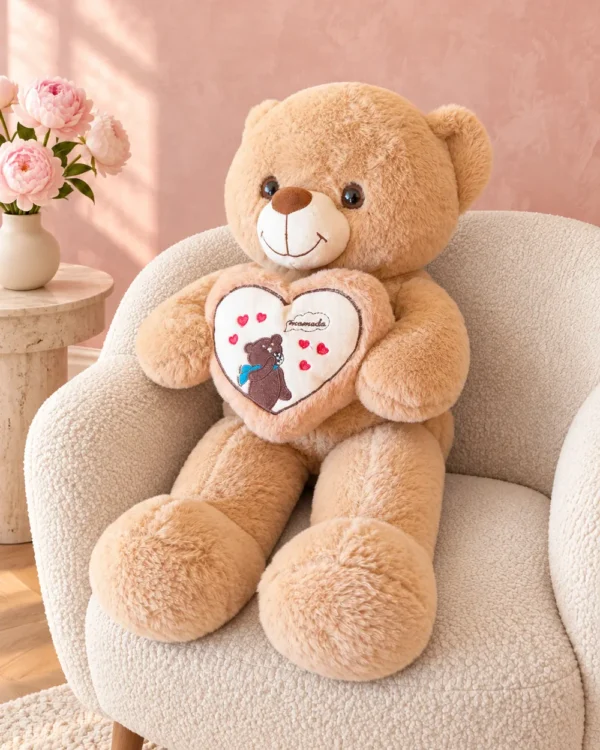 Oso corazón marrón