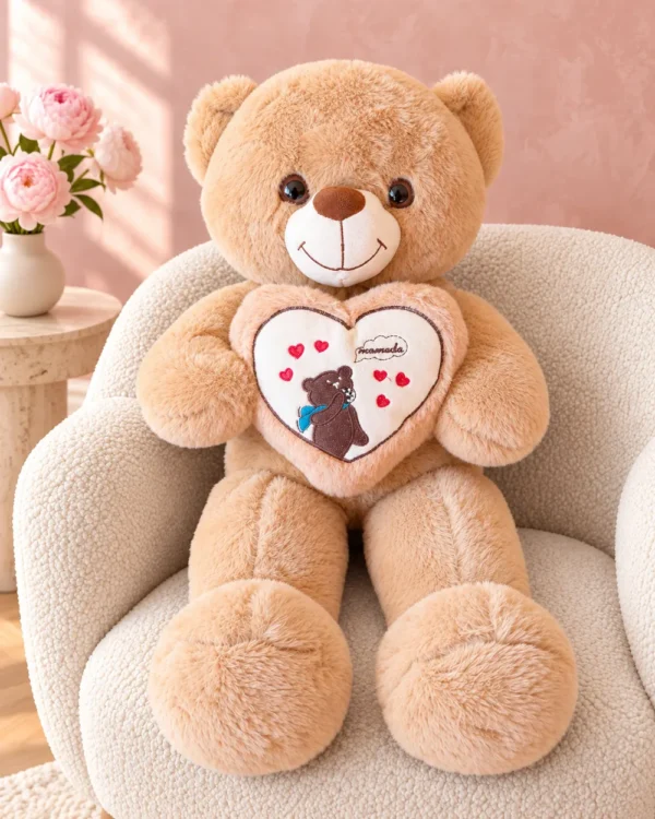 Oso corazón marrón